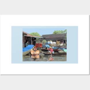 River village Tonie Sap Lake Posters and Art